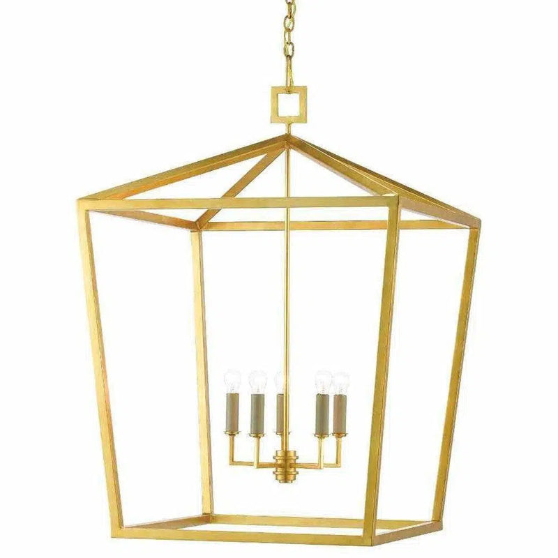 Gold Leaf Denison Gold Grande Lantern Lanterns LOOMLAN By Currey & Co