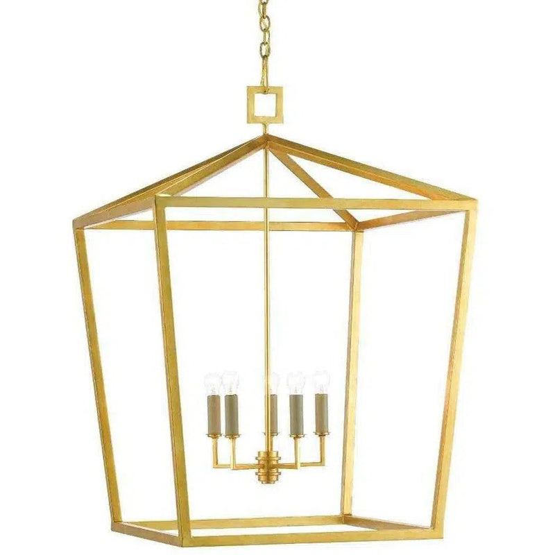 Gold Leaf Denison Gold Grande Lantern Lanterns LOOMLAN By Currey & Co