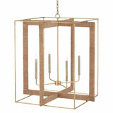 Gold Leaf Natural Purebred Large Lantern Lanterns LOOMLAN By Currey & Co