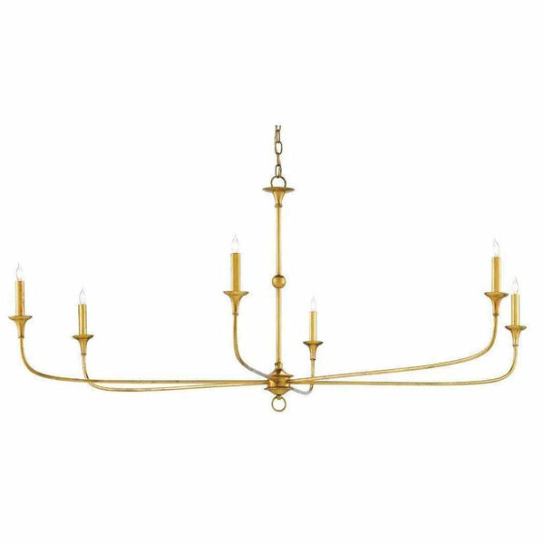 Gold Leaf Nottaway Gold Large Chandelier Chandeliers LOOMLAN By Currey & Co