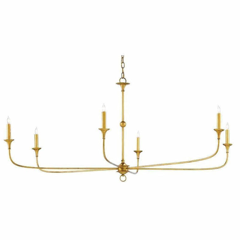 Gold Leaf Nottaway Gold Large Chandelier Chandeliers LOOMLAN By Currey & Co