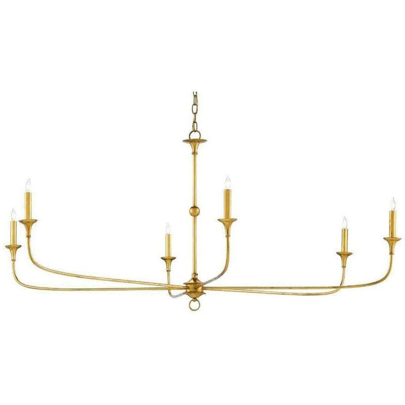 Gold Leaf Nottaway Gold Large Chandelier Chandeliers LOOMLAN By Currey & Co