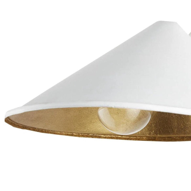 Gold Leaf Serpa Single White Wall Sconce Jamie Beckwith Wall Sconces LOOMLAN By Currey & Co