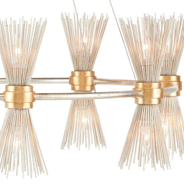 Gold Leaf Silver Leaf Novatude Chandelier Chandeliers LOOMLAN By Currey & Co