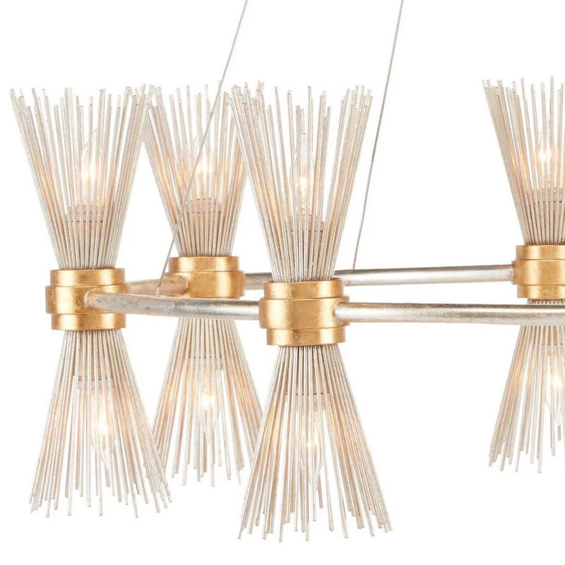 Gold Leaf Silver Leaf Novatude Chandelier Chandeliers LOOMLAN By Currey & Co