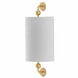 Gold Leaf Tavey Gold Wall Sconce Wall Sconces LOOMLAN By Currey & Co