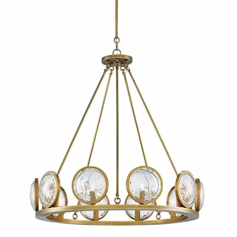 Gold Lighting Fixture Antique Brass MarjieScope Chandelier Chandeliers LOOMLAN By Currey & Co