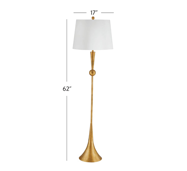 Gold Metal Floor Lamp Floor Lamps LOOMLAN By Bassett Mirror