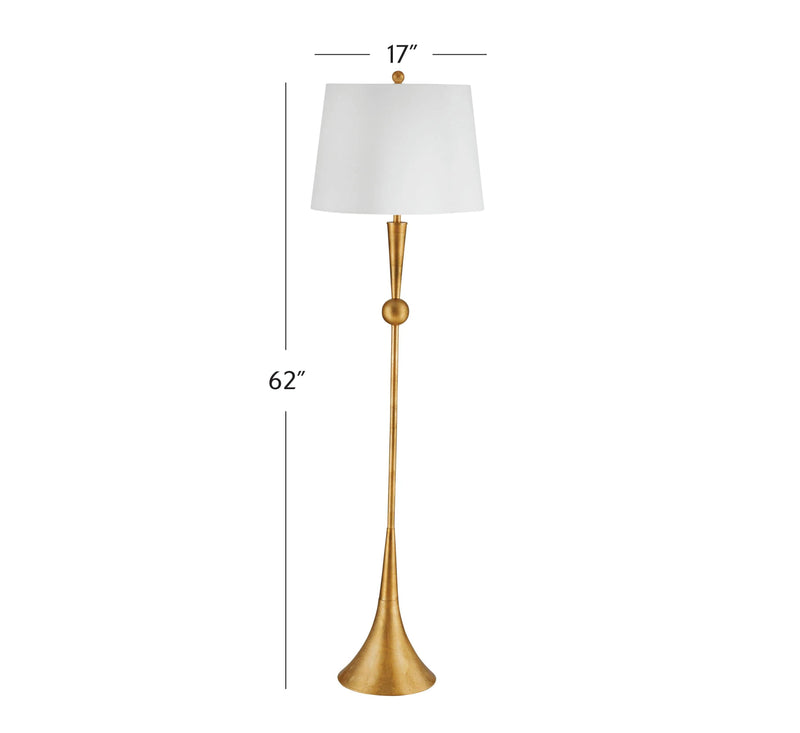 Gold Metal Floor Lamp Floor Lamps LOOMLAN By Bassett Mirror