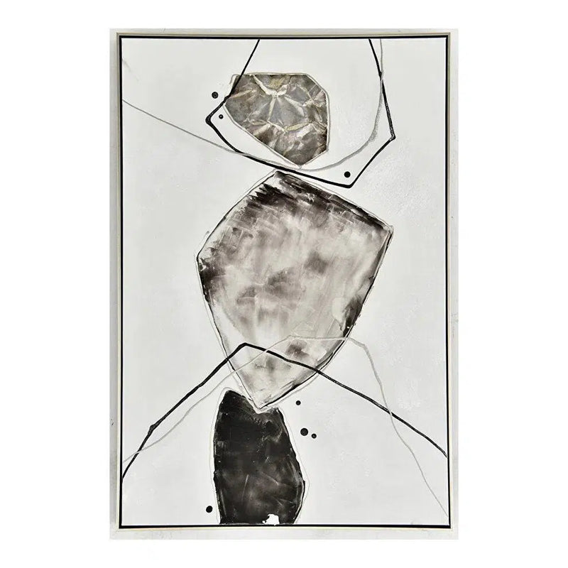 Gold Stone II Abstract Modern Black and Grey Painting on Canvas Artwork LOOMLAN By Moe's Home