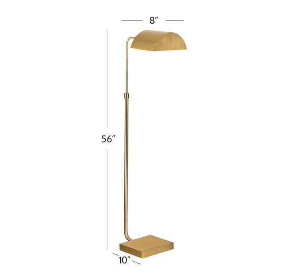 Golden Brass Metal Floor Lamp Floor Lamps LOOMLAN By Bassett Mirror