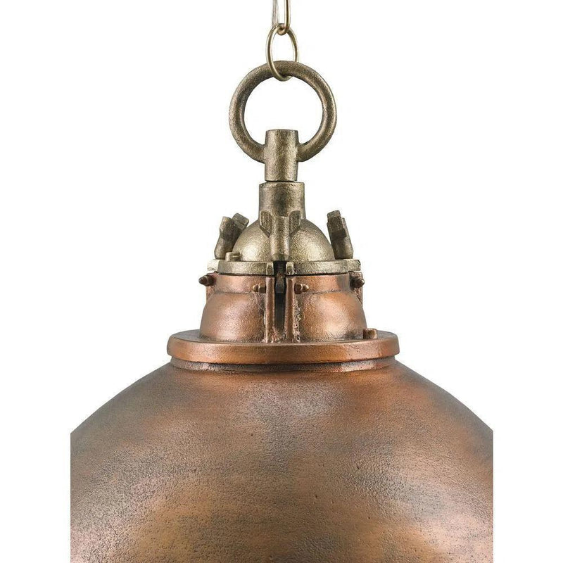 Golden Lighting Pendant Copper Antique Brass Admiral Pendant Pendants LOOMLAN By Currey & Co