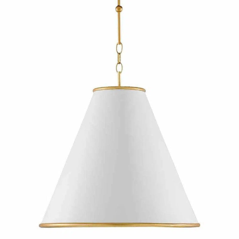 Golden Lighting Pendant Gesso White Pierrepont White Large Pendant Pendants LOOMLAN By Currey & Co