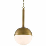 Golden Lighting Pendant Opaque White Moonward Pendant Pendants LOOMLAN By Currey & Co