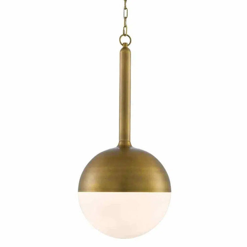 Golden Lighting Pendant Opaque White Moonward Pendant Pendants LOOMLAN By Currey & Co