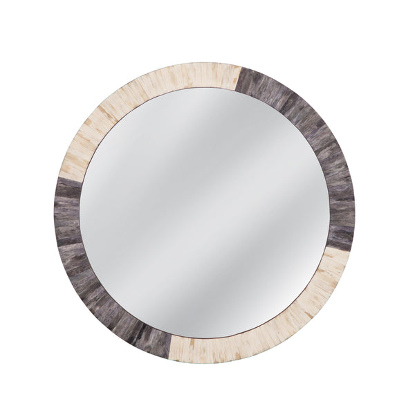 Golden Sands Bone and Resin Ivory Wall Mirror Wall Mirrors LOOMLAN By Bassett Mirror
