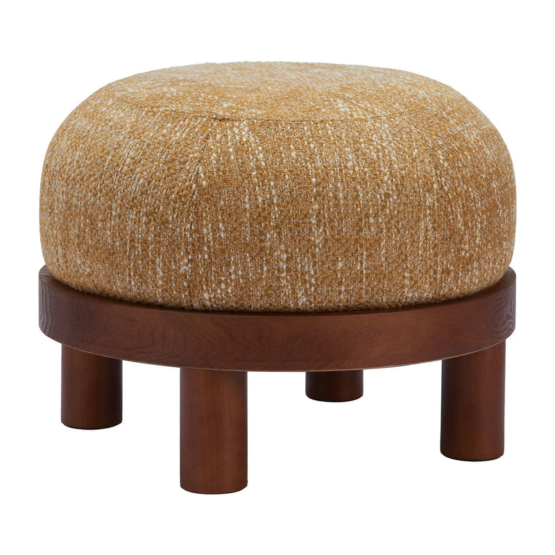 Gome Wood Oat Yellow Ottoman Ottomans LOOMLAN By Zuo Modern