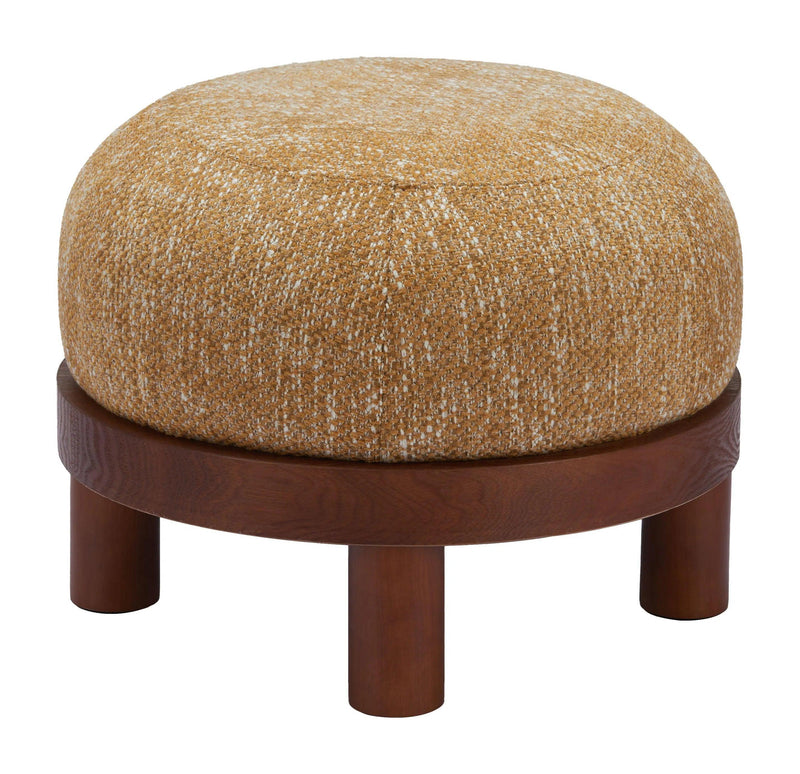 Gome Wood Oat Yellow Ottoman Ottomans LOOMLAN By Zuo Modern