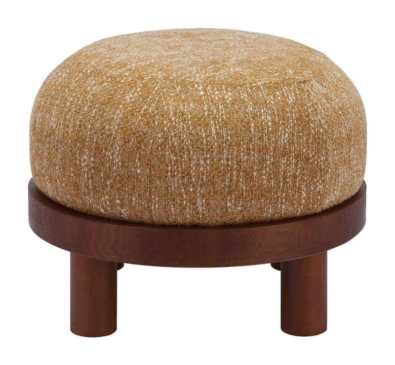 Gome Wood Oat Yellow Ottoman Ottomans LOOMLAN By Zuo Modern