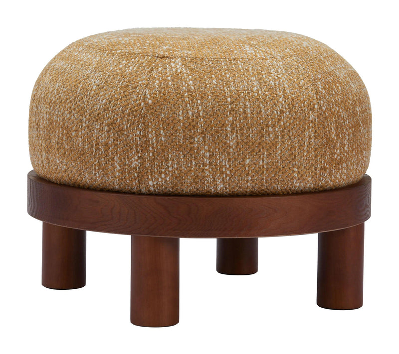 Gome Wood Oat Yellow Ottoman Ottomans LOOMLAN By Zuo Modern