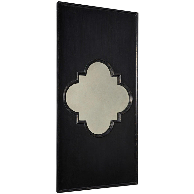 Good Luck Wood Black Vertical Mirror Wall Mirrors LOOMLAN By Noir