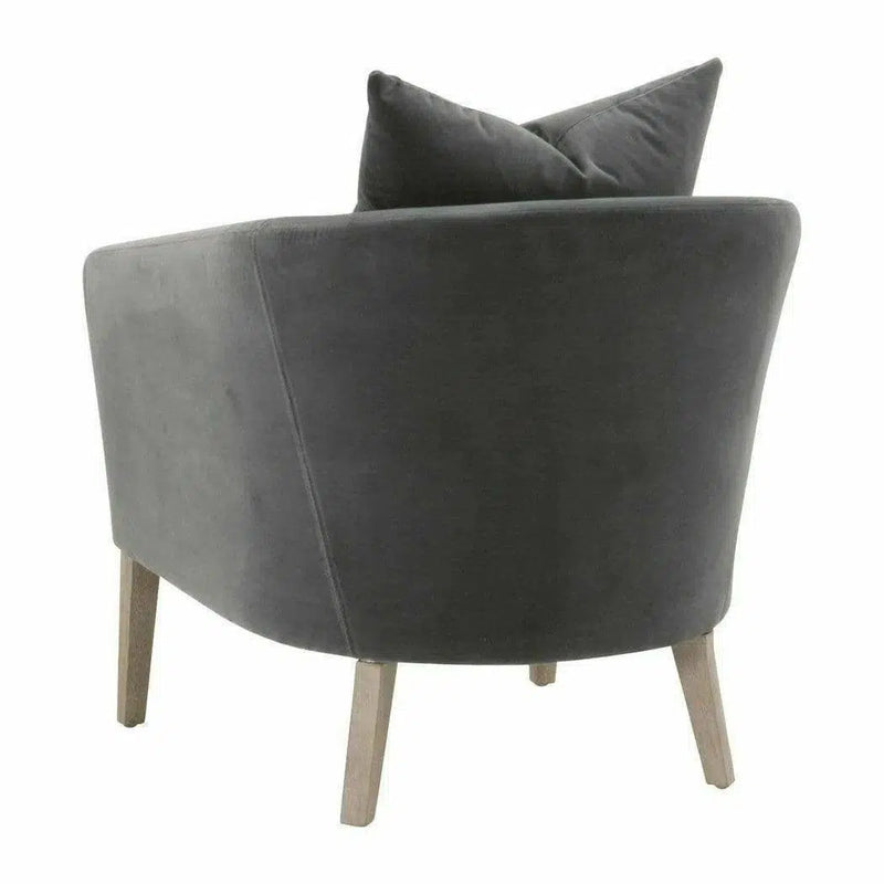 Gordon Club Chair Dark Dove Velvet Natural Gray Oak Club Chairs LOOMLAN By Essentials For Living