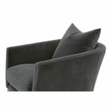 Gordon Club Chair Dark Dove Velvet Natural Gray Oak Club Chairs LOOMLAN By Essentials For Living