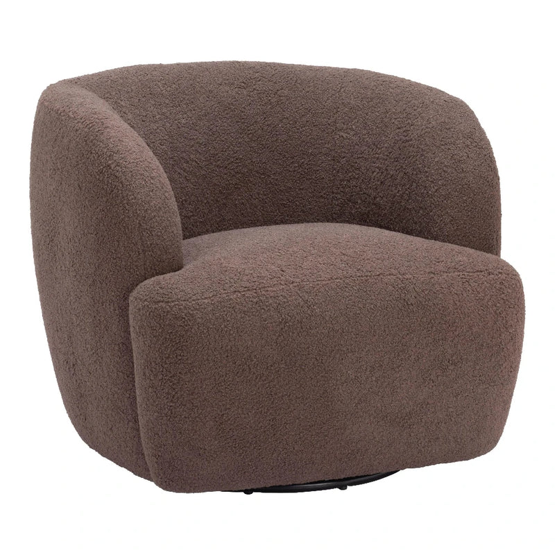 Govan Swivel Chair Brown Club Chairs LOOMLAN By Zuo Modern