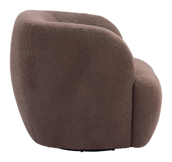 Govan Swivel Chair Brown Club Chairs LOOMLAN By Zuo Modern