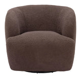 Govan Swivel Chair Brown Club Chairs LOOMLAN By Zuo Modern