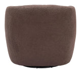 Govan Swivel Chair Brown Club Chairs LOOMLAN By Zuo Modern