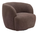 Govan Swivel Chair Brown Club Chairs LOOMLAN By Zuo Modern