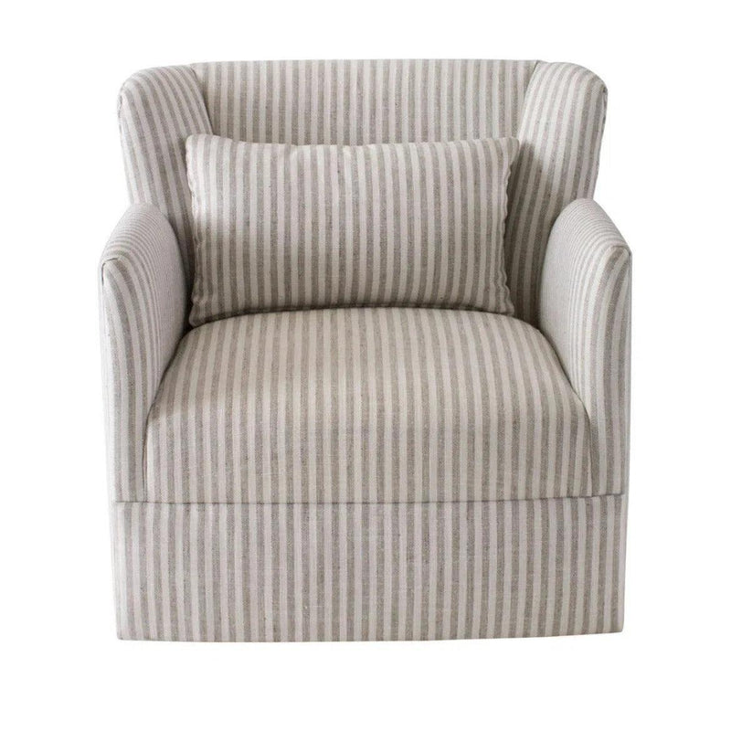 Grace Swivel Striped Club Chair Club Chairs LOOMLAN By Peninsula Home