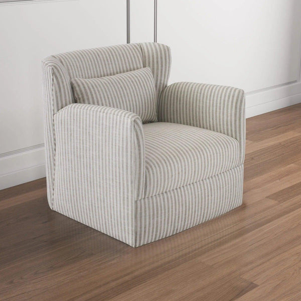 Grace Swivel Striped Club Chair Club Chairs LOOMLAN By Peninsula Home