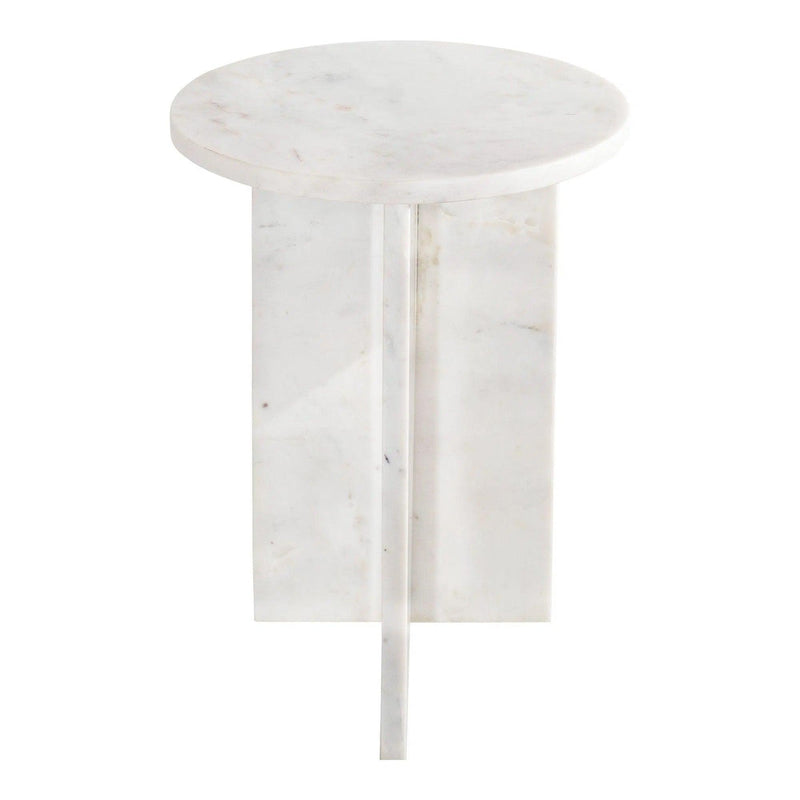 Grace White Marble Round Accent Table Side Tables LOOMLAN By Moe's Home