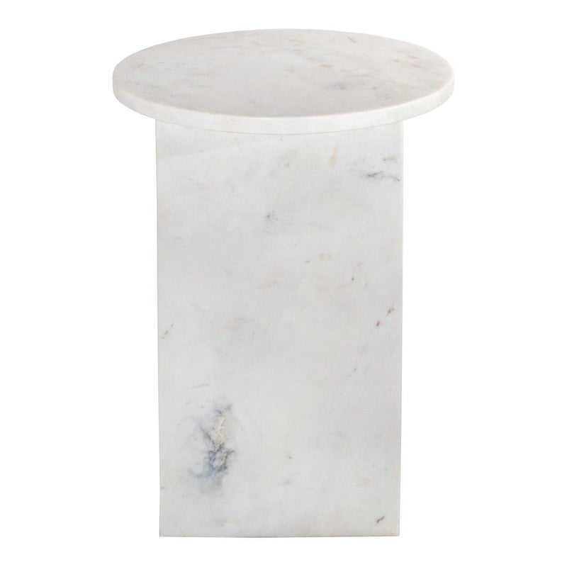 Grace White Marble Round Accent Table Side Tables LOOMLAN By Moe's Home