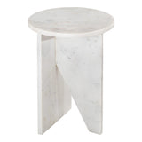 Grace White Marble Round Accent Table Side Tables LOOMLAN By Moe's Home