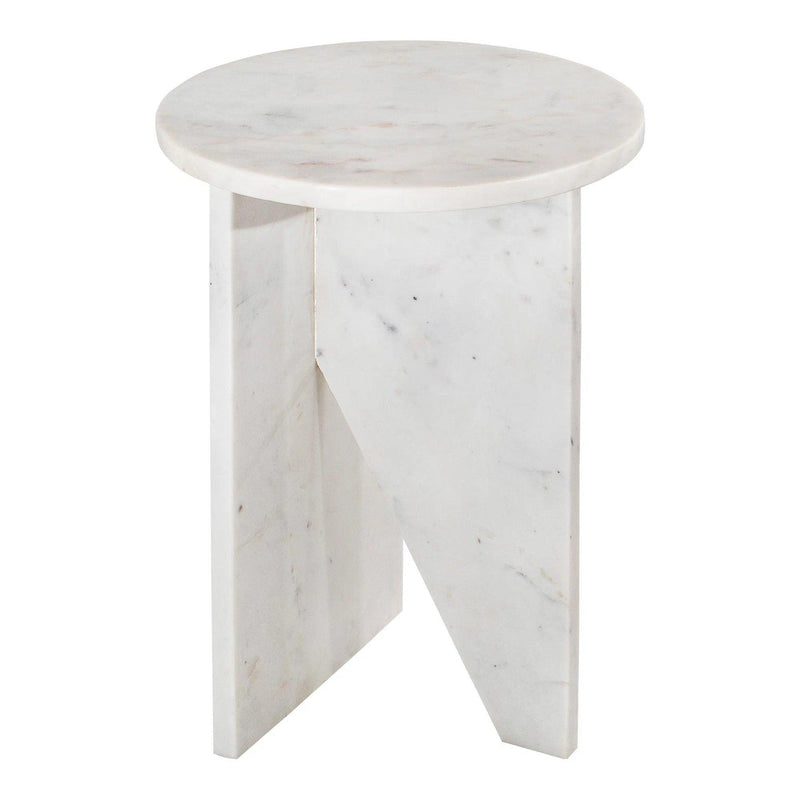 Grace White Marble Round Accent Table Side Tables LOOMLAN By Moe's Home