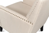 Grady Accent Chair Cream Linen Fabric Accent Chairs LOOMLAN By Sarreid