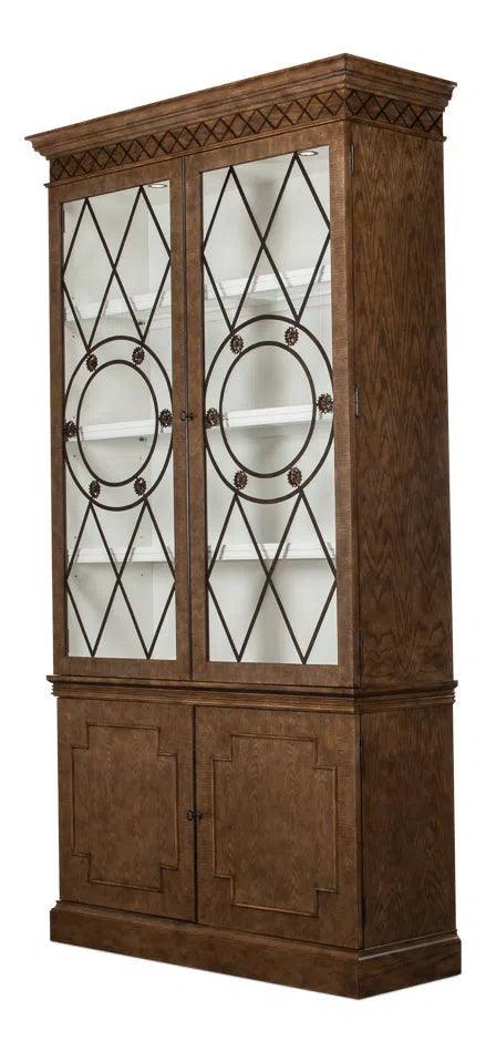 Grafton Curio Display Cabinet Glass Doors Bookcase Buffets & Curios LOOMLAN By Sarreid