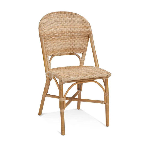 Granada Rattan and Wicker Brown Armless Side Chair Club Chairs LOOMLAN By Bassett Mirror