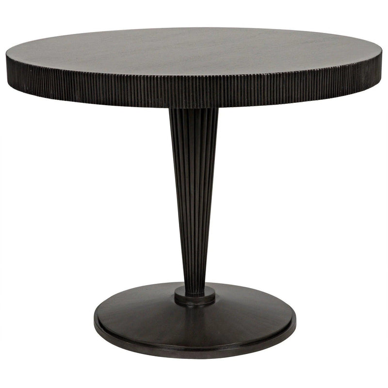 Granada Wood Black Round Dining Table Dining Tables LOOMLAN By Noir