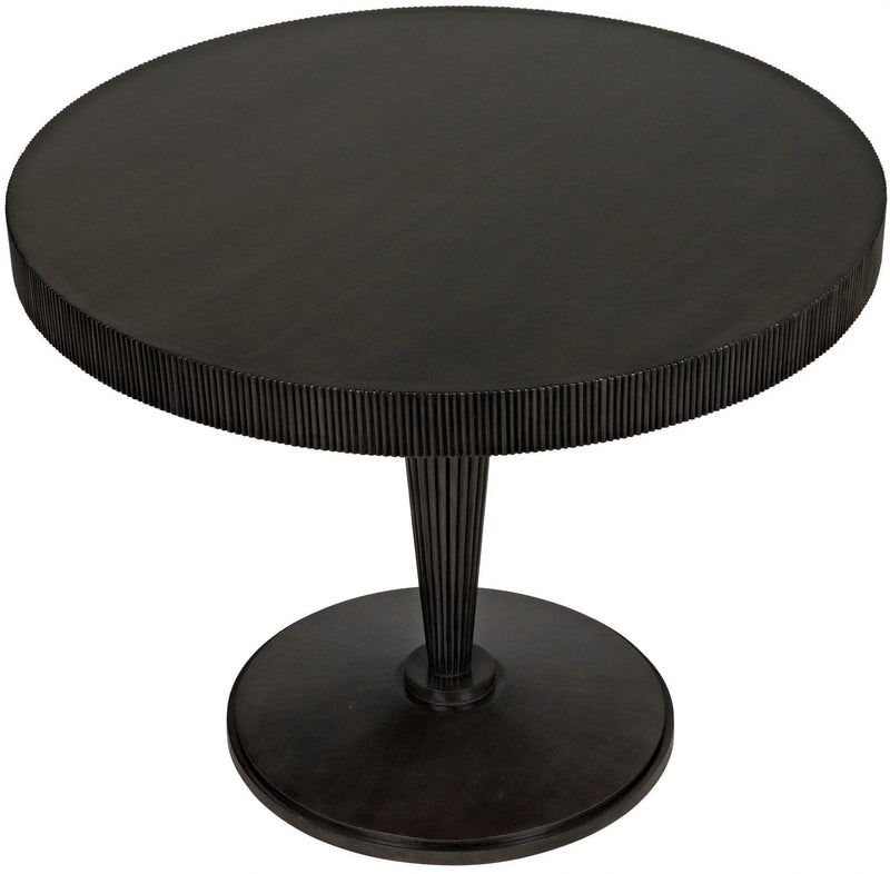 Granada Wood Black Round Dining Table Dining Tables LOOMLAN By Noir