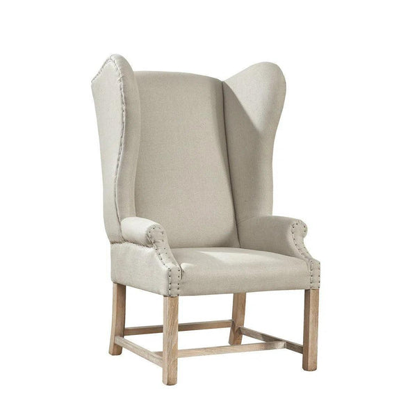 Grand Linen Wingback Chair Accent Chairs LOOMLAN By Furniture Classics