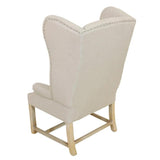 Grand Linen Wingback Chair Accent Chairs LOOMLAN By Furniture Classics