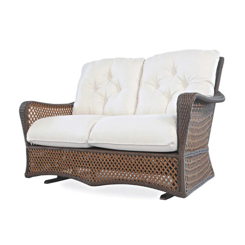 Grand Traverse 3Pc Set Gliding Loveseat Chair And Table Lloyd Flanders Outdoor Lounge Sets LOOMLAN By Lloyd Flanders