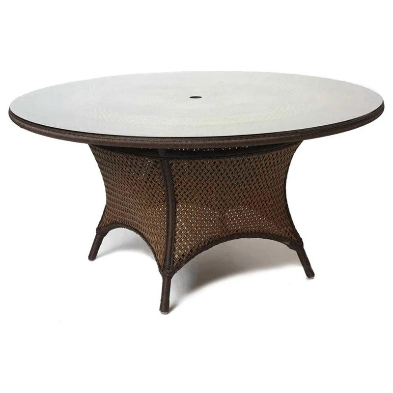 Grand Traverse Outdoor Teak Dining Table With Umbrella Holder Lloyd Flanders Outdoor Dining Tables LOOMLAN By Lloyd Flanders