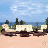 Grand Traverse Patio Deep Seating Sofa With Sunbrella Cushions Outdoor Sofas & Loveseats LOOMLAN By Lloyd Flanders