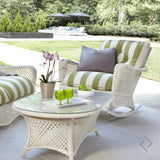 Grand Traverse Patio Glider Loveseat With Sunbrella Cushions Outdoor Sofas & Loveseats LOOMLAN By Lloyd Flanders