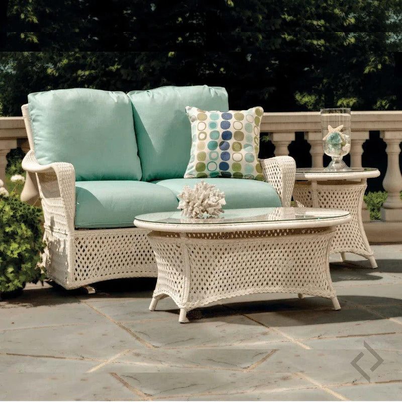 Grand Traverse Patio Loveseat Glider Set With Tables Lloyd Flanders Outdoor Lounge Sets LOOMLAN By Lloyd Flanders